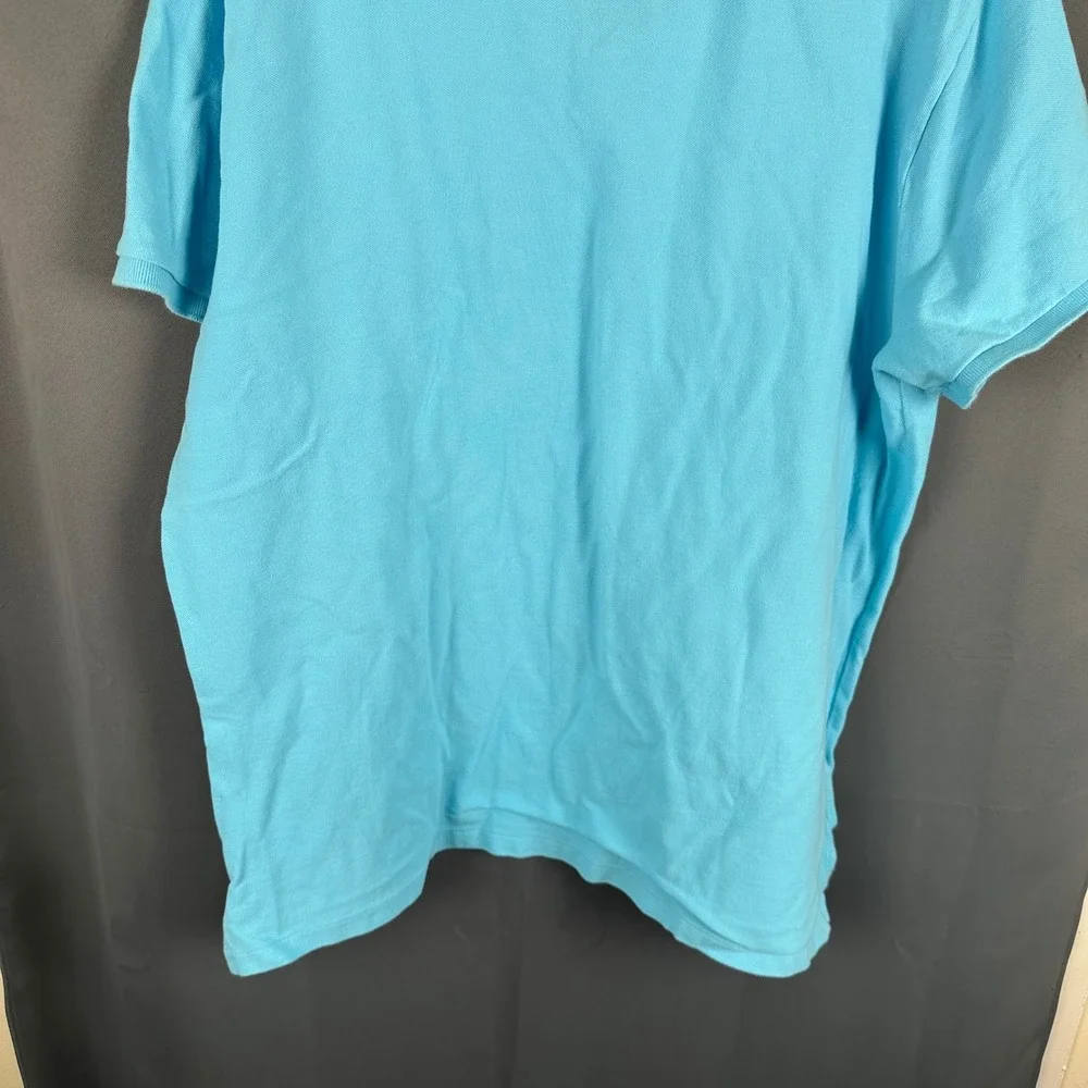 Polo Ralph Lauren Mens XXL Light Blue Custom Slim Fit Pink Pony Polo Shirt